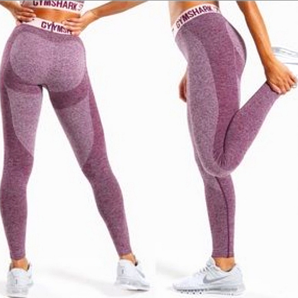 Gymshark Flex Leggings - Dark Ruby Marl/Blush Nude size M